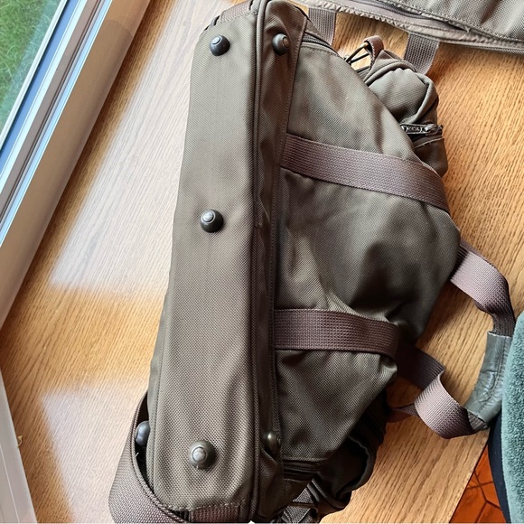 Tumi luggage set: garment bag and weekender duffel bag canvas leather trim - Picture 11 of 13